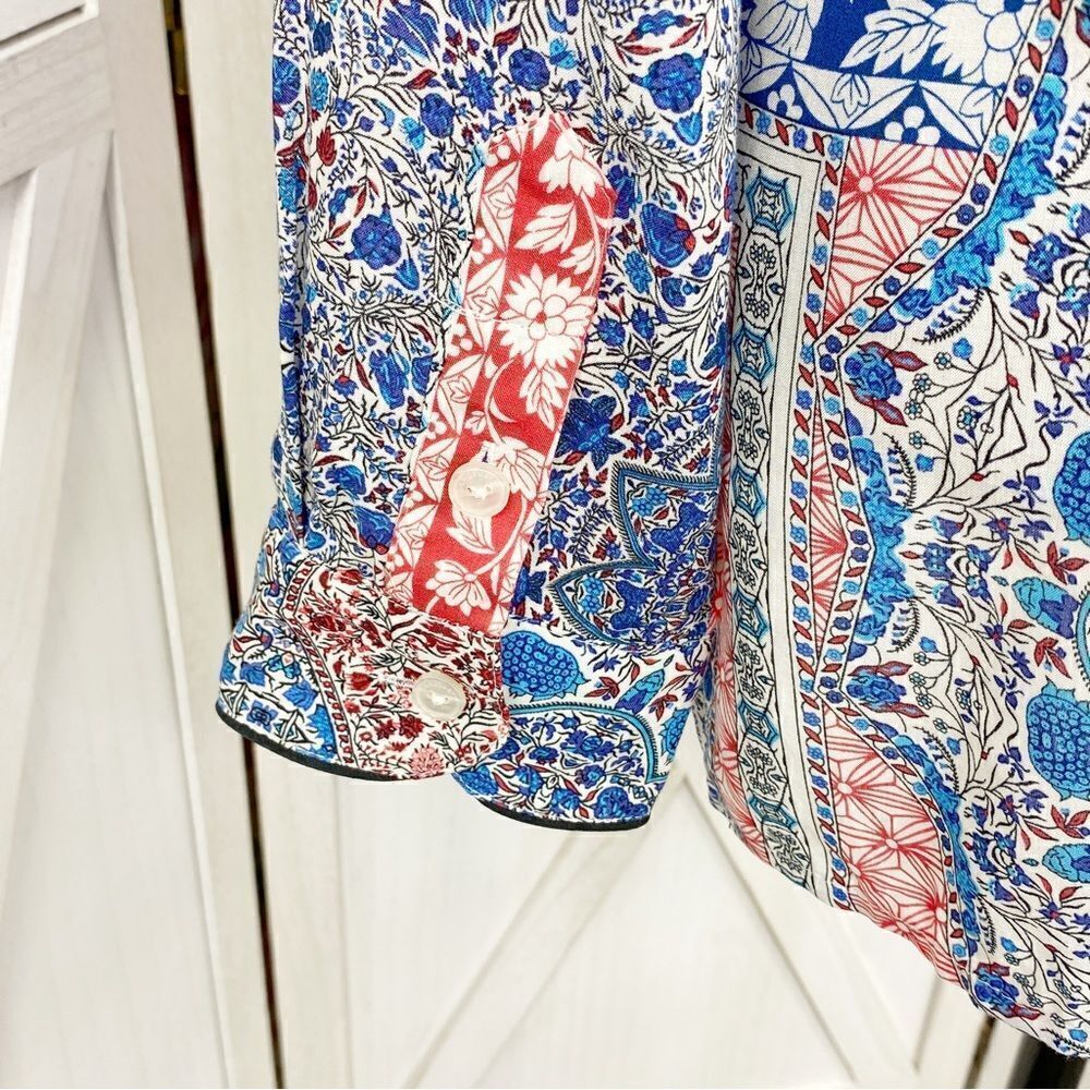 Sanctuary Multi Patchwork Print Button Front‎ Blo… - image 6